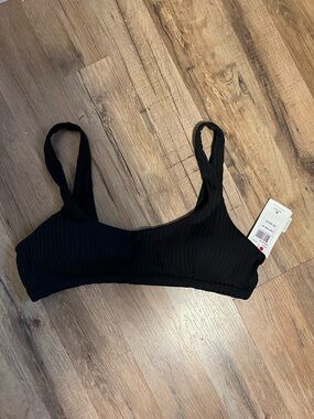 Rip Curl Women's Black Ribbed Bikini Top - Premium Surf Crop